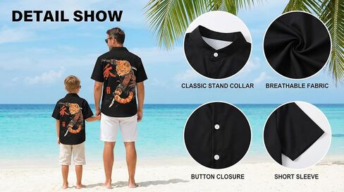 Men's Hawaiian Japanese Style Beach Tropical Short-Sleeve Holiday Print Funny Shirt Casual Button Shirt Unisex. in Kuwait