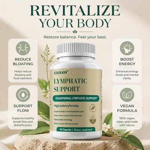 Natural Lymphatic Drainage Supplement – Supports Lymphatic Cleanse, Fluid Balance & Debloating – 90 Herbal Capsules with Dandelion & Burdock Root in Saudi Arabia