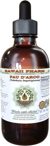 PAU d'arco Alcohol-Free Liquid Extract, PAU d'arco Liquid (Tabebuia impetiginosa) Dried Bark Glycerite Natural Herbal Supplement, Hawaii Pharm, USA 2 fl.oz in Kuwait