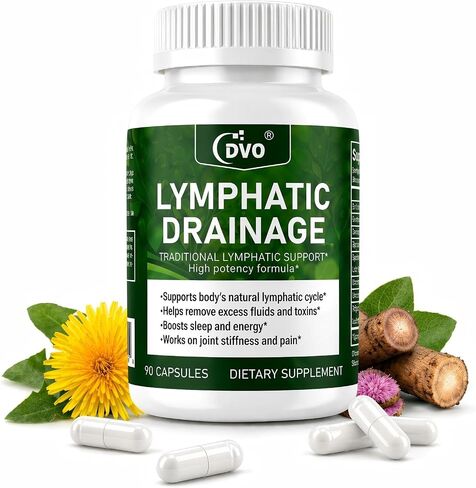 Lymphatic Drainage & Detox Supplement – Natural Herbal Capsules with Echinacea, Dandelion & Burdock Root – Supports Immune Health, Fluid Balance & Energy – 90 Count in Saudi Arabia
