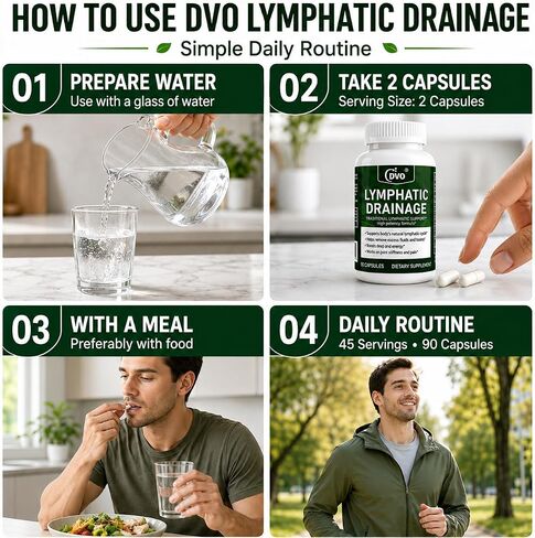 Lymphatic Drainage & Detox Supplement – Natural Herbal Capsules with Echinacea, Dandelion & Burdock Root – Supports Immune Health, Fluid Balance & Energy – 90 Count in Saudi Arabia