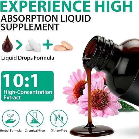 Lymphatic Drainage Drops, 21-in-1 6000mg High Potency Immune & Lymph System Support Supplement for Women & Men,Lymph System Drops - Immune Support, Cleanse & Detox in Saudi Arabia