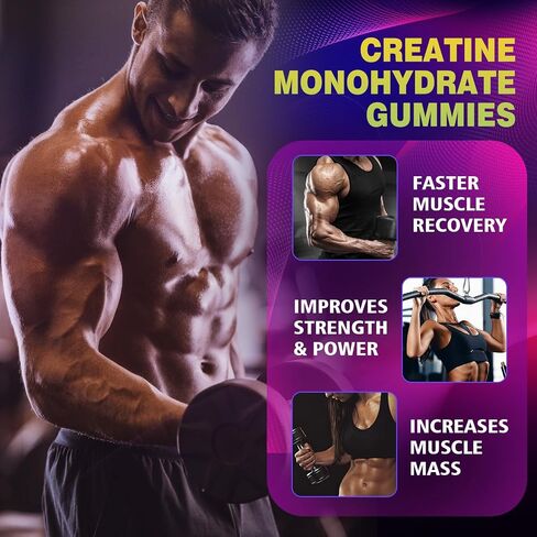 Creatine Monohydrate Gummies 5000mg, Mixed Berry, 120 Count | Sugar Free, Pre-Workout Chewables, For Men & Women in Saudi Arabia