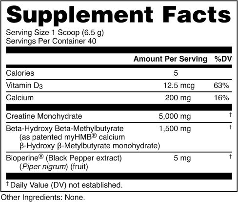Bucked Up Creatine HMB 40 Servings Unflavored | 5g Creatine Monohydrate with 1.5g myHMB and 5mg BioPerine | Dietary Supplement Powder for Men and Women in Saudi Arabia