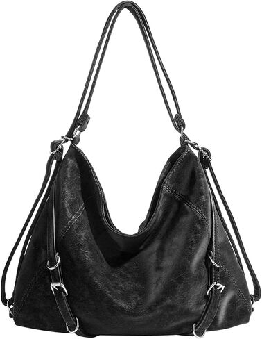 3-Way Convertible Hobo Bag for Women, Soft Shoulder Backpack, Casual Daily Tote Purse with Adjustable Strap in Saudi Arabia