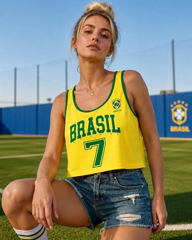 SFHFY Soccer Cup 2026 Tank Top Women:Brazil Mexico Sleeveless Shirt Soccer Fans Jersey Casual Crop Sport Tee in Saudi Arabia