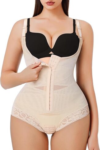 LANCS Mesh Bodysuit Underbust Corset Shapewear for Women Tummy Control Faja Body Shaper Compression Garment in Saudi Arabia