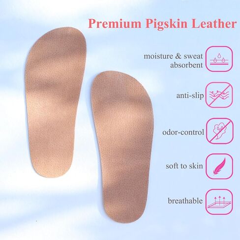 Pigskin Leather Insoles for Men and Women's Clogs，Anti-Slip Comfort Inserts for Cork Footbed Sandals, Ultra-Thin Adhesive Odor-Control Barefoot Shoe Liners for Slide Sandals in Saudi Arabia