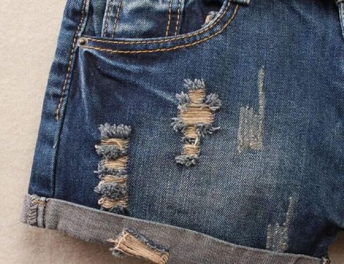 Fensajomon Women's Low Rise Summer Ripped Distressed Frayed Denim Shorts Sexy Jean Dark Blue XXL in Saudi Arabia