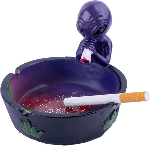 5.12" Outdoor Ashtray, Ash tray for Cigarettes and Cigars, Home Ashtray, Alien Fantasy Ashtray Decor for Home Office, Ornament Present (Pink) in Saudi Arabia