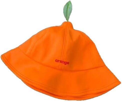 Funny Orange Hat with Green Leaf Cute Embroidered Fisherman Hat for Women, Quick Dry Breathable Summer Sun Visor Cap in Kuwait