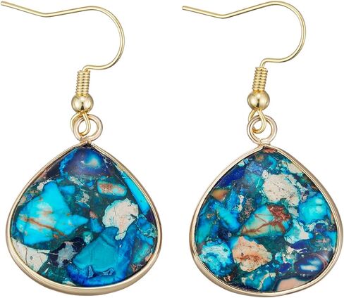 Plumiss Boho Women Natural Stone Earrings Unique Healing Gemstone Energy Hypoallergenic Lightweight Dangle Drop Earrings Multiple Styles Earrings Jewelry for Birthday Party Gift in Saudi Arabia