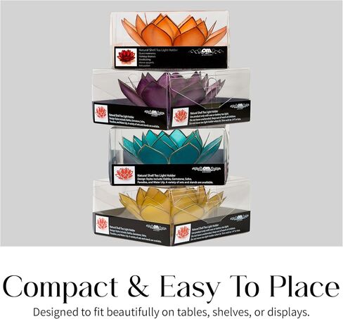Om Gallery Gemstone Lotus Tealight Holder - Handcrafted Capiz Shell Design for Soft Glow, Elegant Home & Table Decor, Wedding Centerpieces, Votive Candle Styling, and Thoughtful Gifting - Peridot in Saudi Arabia