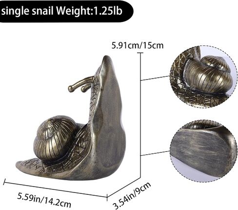 Snail Bookends in Brass-Tone Finish Set of 2 – Fun Metal Animal Bookends, Heavy & Non-Slip Holders for Bookshelf, Desk, Home & Office, for Animal Lovers in Saudi Arabia