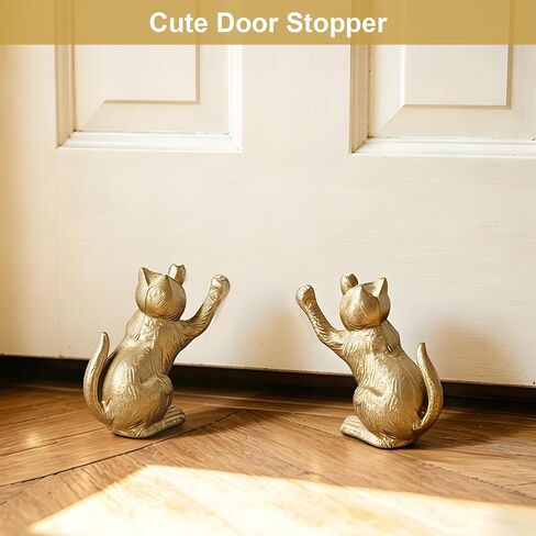 Cat Decorative Bookends for Shelf, Cute Book End Unique Book Ends to Hold Books Heavy Duty for Desk Office, Vintage Antique Gold Home Decor, Shelf Decoration, Modern Living Room Decor in Saudi Arabia
