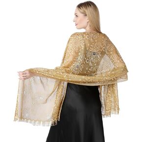 Lisianthus Women Shawls and Wraps for Evening Dress Lace Elegant Wedding Shawl in Saudi Arabia