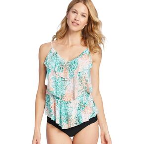 AQUA GREEN Women's Tiered Tankini Top - (US, Alpha, X-Large, Regular, Regular, Snake Print) in Saudi Arabia