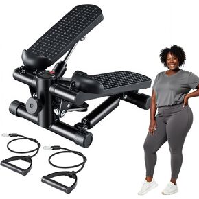 OLIXIS Mini Stepper with Resistance Bands, Twist Stair Steppers for Exercise at Home, Portable Full Body Workout Stepper Machine Adjustable Foot Stepper for Fitness in Saudi Arabia