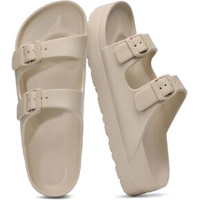 shevalues Women’s Platform Sandals with Arch Support, Lightweight Cloud Slides with Adjustable Double Buckle, Nude 41 in Kuwait