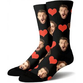 Novgarden Custom Face Socks,Personalized Funny Socks with Photo, Customized Unisex Crew Sock Funny Gifts for Couple Men Women in Saudi Arabia