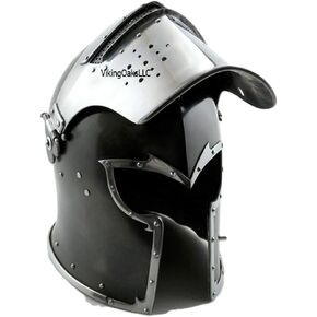 Barbuta Helmet | Viking Battle Knight Helmet Armour | Medieval Visored Barbute Helm for Cosplay | Wearable (Silver) in Saudi Arabia
