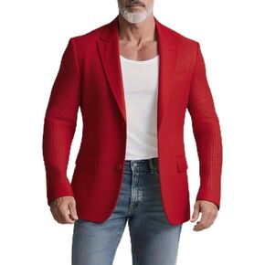 Men’s Solid Mesh Blazer Single Breasted Notch Lapel Casual Business Party Suit Jacket in Saudi Arabia