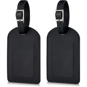 Airkit Genuine Leather Luggage Tags with Gift Box, Privacy Protection Suitcase Tags TSA Approved, 2 Pack Durable Travel Bag Tags, Black in Saudi Arabia