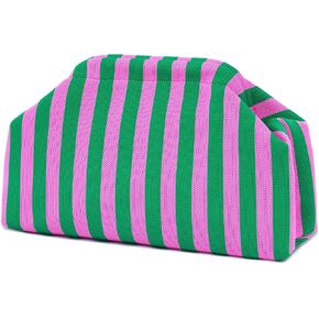 Rancco Woven Clutch for Women, Striped Crochet Dumpling Bag, Colorful Beach Purse for Summer Vacation in Saudi Arabia