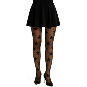 Women's Star Pattern Sheer Tights, 20 Denier in Saudi Arabia