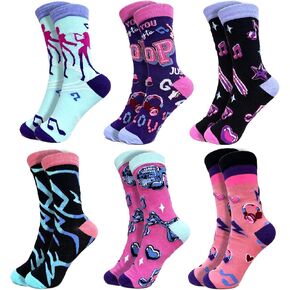 6 Pairs Kpop Party Favors Bulk K-pop Socks Bulk for Women Girls Fans Kpop Birthday Party Supplies Music Friendship Gifts K-pop Themed Gifts in Saudi Arabia