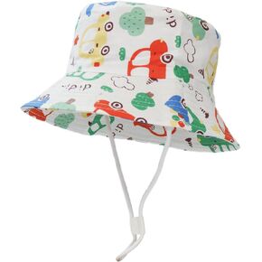 Baby Sun Hat Cute Cartoon Toddler Baby Bucket Hat Summer Beach Hats for 6M-8Y Boys & Girls Sun Protection in Saudi Arabia