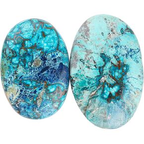 2pcs, Natural Shattuckite Gemstone, Bulk Oval Shape Cabochon Stone, Wholesale Polished Supply, Chakra Healing Crystal, DIY Jewelry Making, Wire Wrapping, Gem Collection in Saudi Arabia