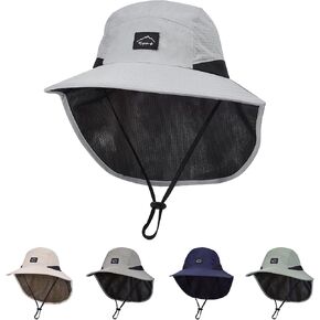 Comfoex Kids Sun Hat UPF 50+ with Neck Flap Quick Dry Adjustable Beach Hats for Boys Girls Age 4-10 Years in Kuwait