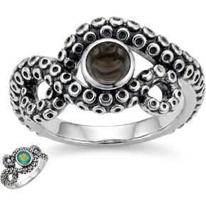 Octopus Tentacle Mood Ring for Women Gothic Style Octopus Ring Jewelry With Temperature Change Stone Gifts for Women-7/8/9 in Saudi Arabia