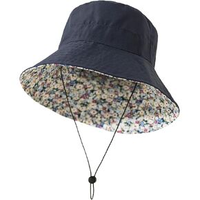 Lightweight Soft Women's Sun Hat, Floral Print UPF50+ UV Protection Bucket Hat, Foldable Portable, for Beach Vacation in Saudi Arabia