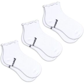 doublesoul Men & Women 3 Pack Solid Ruffle Quarter Socks, Organic Cotton in Saudi Arabia