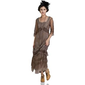 Nataya 2101 Women’s 1920s Wedding Party Vintage Dress in Chocolate in Saudi Arabia