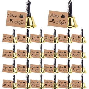 24 Set Wedding Bells Bulk with Tags Ring for a Kiss Bells Party Favors for Guests, Mini Kissing Bells for Wedding Reception Decorations Favor Goody Bag Supplies in Saudi Arabia