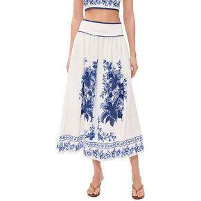 MOON RIVER Women's Floral Midi Skirt in Saudi Arabia