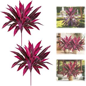 Artificial Tropical Plant UV Resistant Large Faux Plants Outdoor Fake Boston Ferns Potted Plants Realistic Agave Plastic Hostas Greenery Patio Outside Shrubs Flower Grass Front Porch Decor (2 PCS) in Kuwait