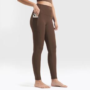 Womens No Front Seam Yoga Leggings 26.5" - High Waist Athletic Yoga Pants with Pockets Buttery Soft in Kuwait