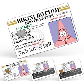 CUCU Covers Patrick License Credit Card Skin Stickers for Key, Debit, Bank Card 4PCS for Adults in Saudi Arabia