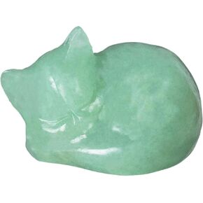 Black Obsidian Cat Crystal Statue,1.6 Inch Carved Sleeping Cat Figurine Home Office Desk Decor,Zen Meditation Gift for Cat Lovers,Feng Shui Luck Charm in Saudi Arabia