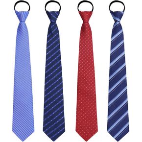 Zipper Ties for Men Set, Pre-tied Striped Neckties for Men Pack Adjustable Bulk Mens Ties for Graduation Work Casual in Kuwait