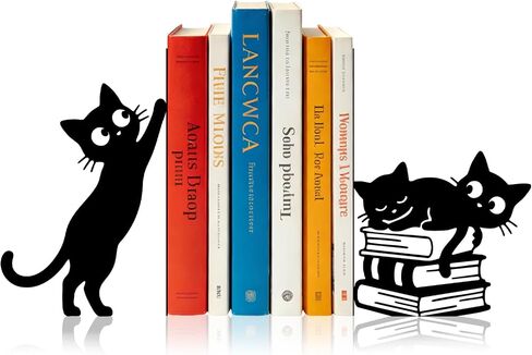 Sanwarm Metal Dragon Bookends Black Book Ends Decorative Bookend for Home Office Library Desk Book Shelves Decor, Gift for Reading Enthusiasts Non-Skid Book Stoppers Holder (Black 1 Pair) in Saudi Arabia