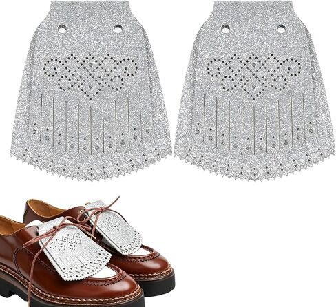 NOWNIN 2PCS Kilties Shoe Topper for Golf Shoes, Brogue Oxfords Loafers | Luxe fringe design. Fits brogue oxfords & loafers. DIY accessory for shoe customization. Ideal for golf & casual wear in Saudi Arabia