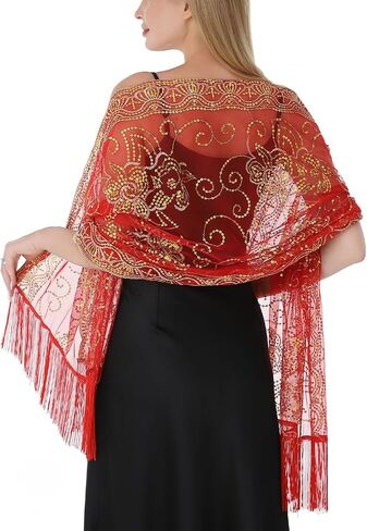 شال نسائي لفساتين السهرة، وشاح زفاف شيفون أنيق من الدانتيل الشفاف للنساء، غطاء فستان الحفلات الرسمية in Kuwait