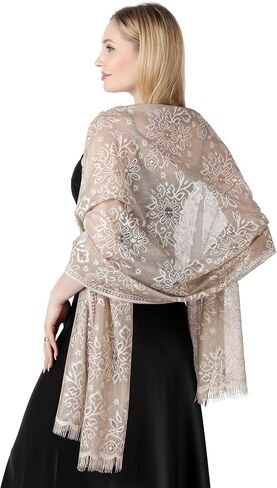 Lisianthus Women Shawls and Wraps for Evening Dress Lace Elegant Wedding Shawl in Saudi Arabia