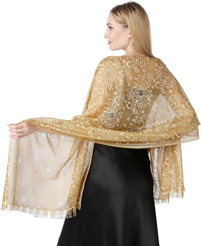 Lisianthus Women Shawls and Wraps for Evening Dress Lace Elegant Wedding Shawl in Saudi Arabia