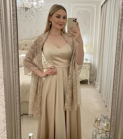 Lisianthus Women Shawls and Wraps for Evening Dress Lace Elegant Wedding Shawl in Saudi Arabia